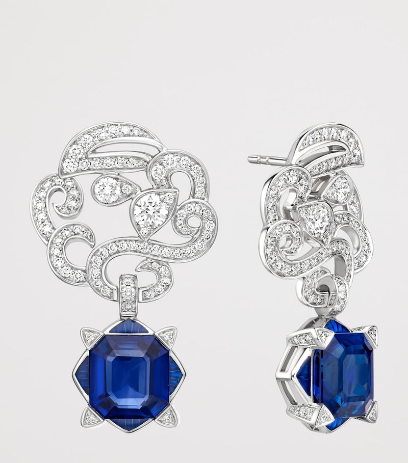 Boodles platinum diamond sapphire Palace Collection earrings (British brand)
