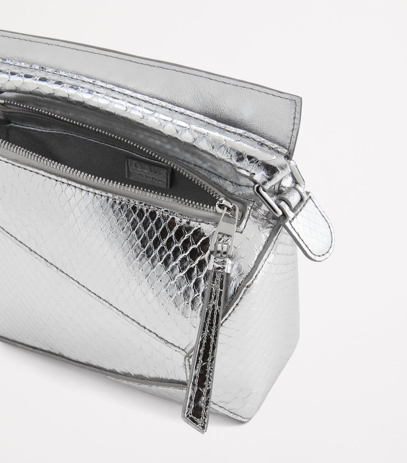 Loewe mini python skin Puzzle Edge handbag, imported from the UK