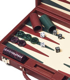 Aspinal of London pebble-effect leather backgammon set 17-inch - British product