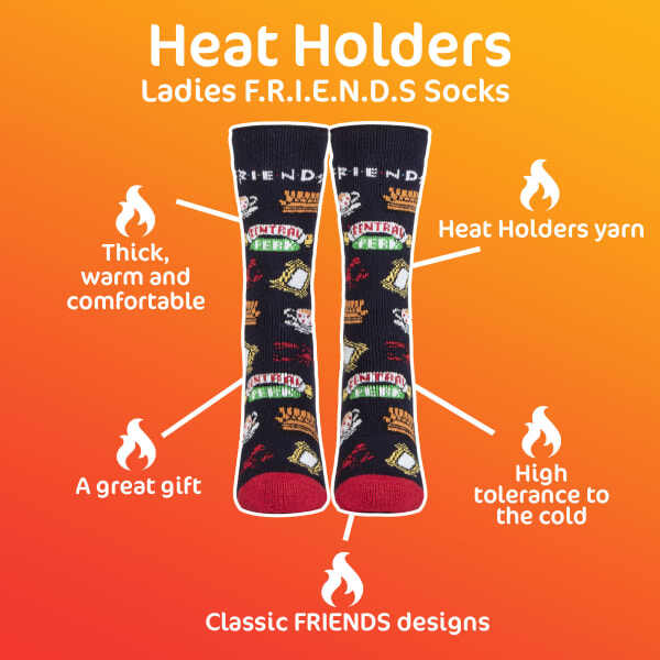 Heat Holders Friends thermal socks 4-8 UK, UK version