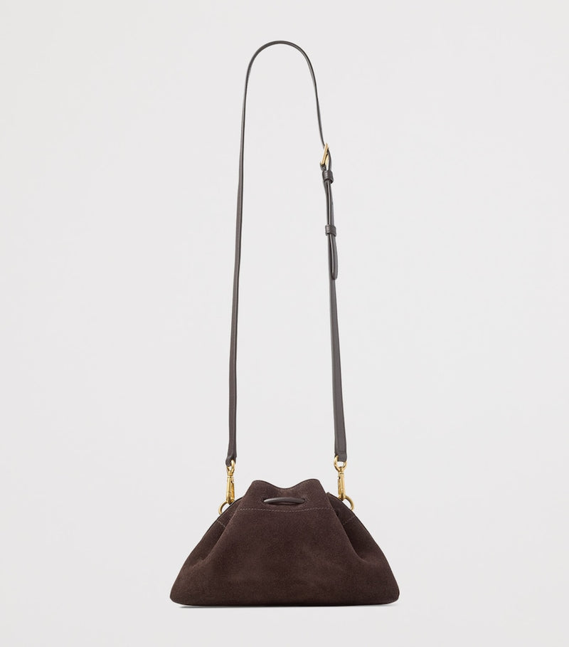 Jimmy Choo small suede Cinch shoulder bag, imported from the UK