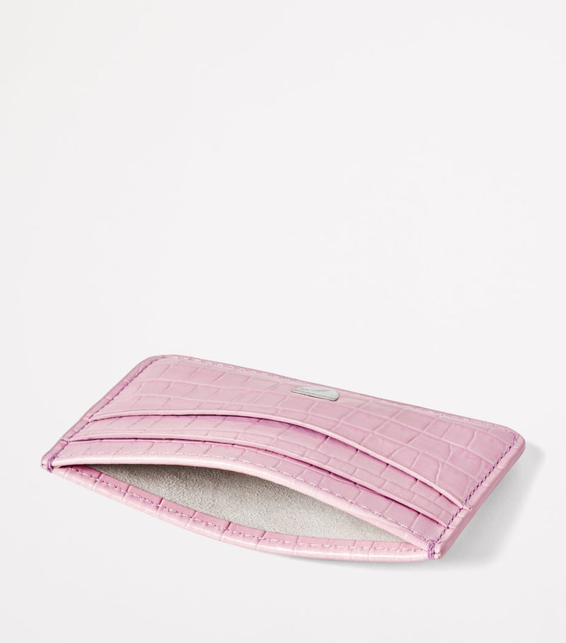 Aspinal of London slim croc-embossed card holder, imported from the UK