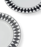 Prada porcelain chequerboard dessert plates set 22cm, imported from the UK