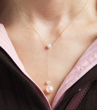 Sophie Bille Brahe yellow gold and pearl Trois Moon necklace, UK version