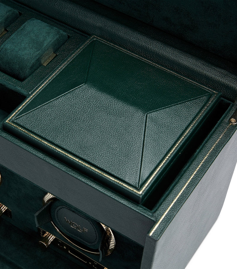 WOLF vegan leather double watch winder British Racing Green, UK version