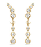 Boodles yellow gold and diamond long earrings (British brand)