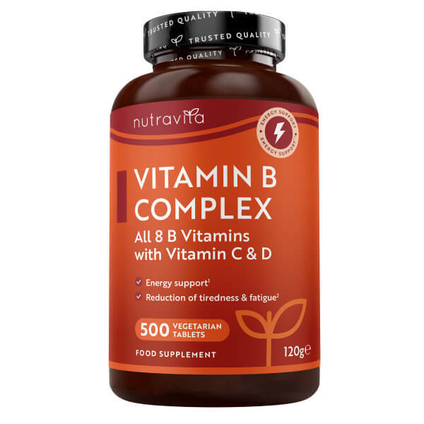 Nutravita Vitamin B Complex with Vitamin D and C 500 tablets (British brand)