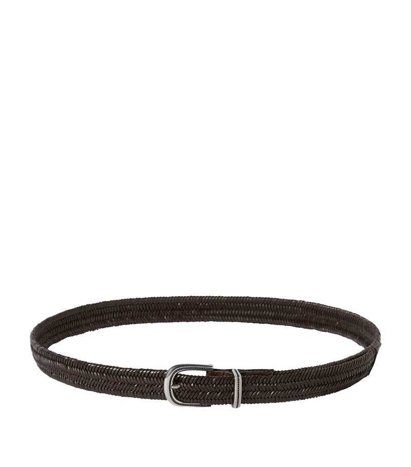 Brunello Cucinelli geflochtener Ledergürtel 2,5 cm (britische Marke)