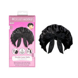 Superdrug Brushworks Double Layer Satin Hair Bonnet - Black- Buy online at McGrocer