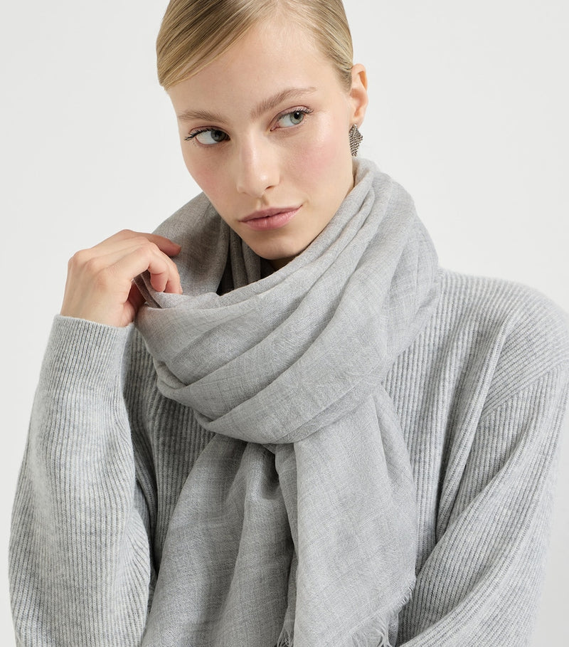Brunello Cucinelli cashmere-silk scarf 200x100 cm - British product