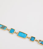 Jacquie Aiche yellow gold turquoise bezel bracelet, imported from the UK