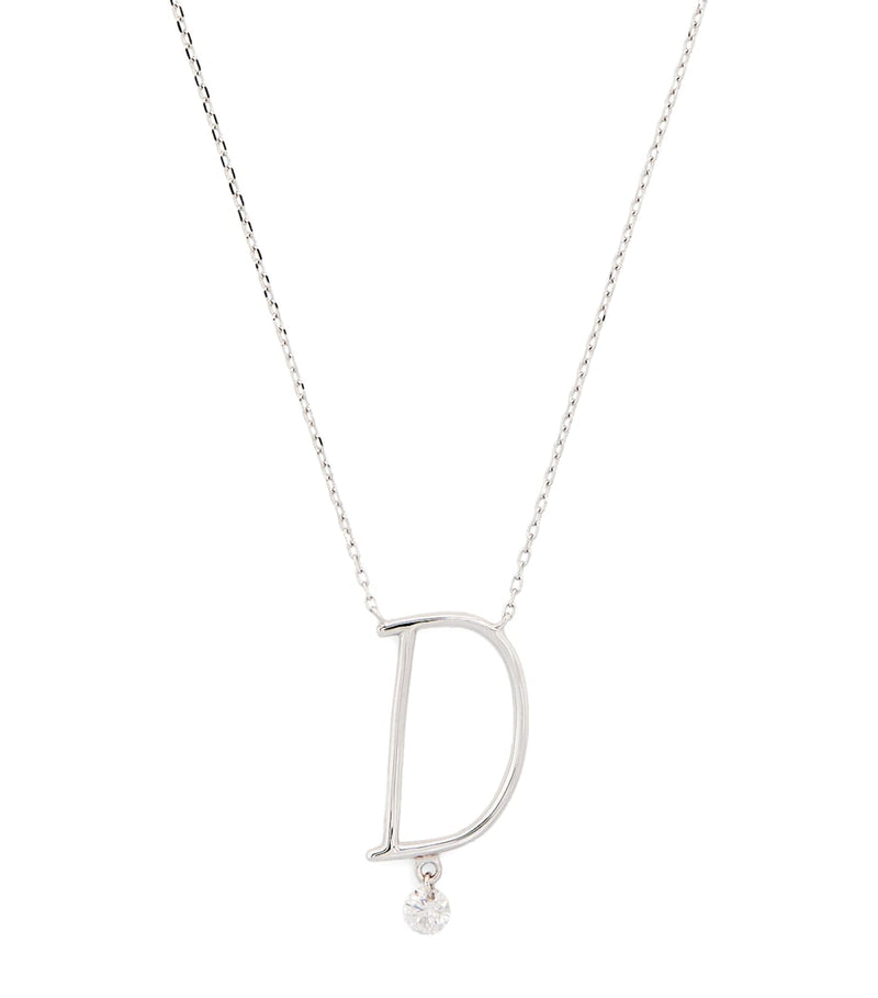 Persée white gold diamond alphabet necklace (British brand)