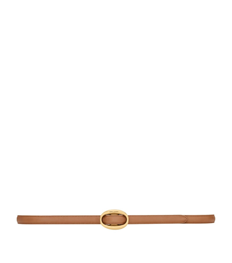 Saint Laurent leather oval buckle belt - British product
