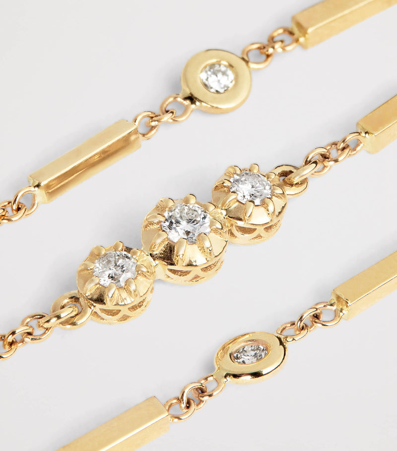 Jacquie Aiche bracelet yellow gold diamond - British product