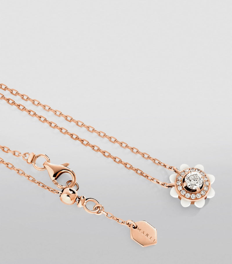 MARLI New York rose gold diamond Tip-Top necklace (British brand)