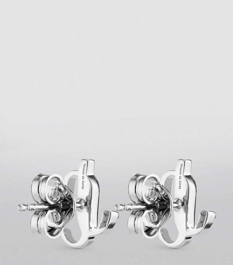 Jimmy Choo monogram stud earrings brass (British brand)