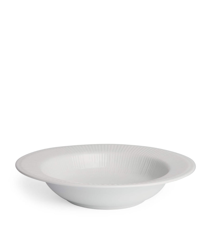 Royal Copenhagen white fluted porcelain deep plate 30cm, imported from the UK
