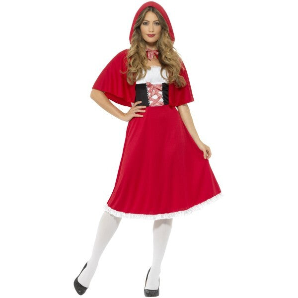 Smiffys Red Riding Hood costume with long dress and cape, UK version