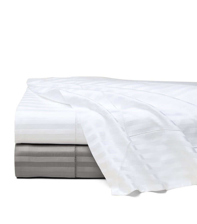 Pratesi Raso Rigato super king flat sheet, imported from the UK