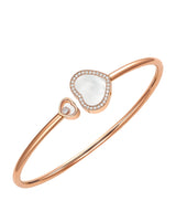 Harrods Chopard Happy Hearts Rose Gold, Diamond and Mother-of-Pearl Bangle- Buy online at McGrocer