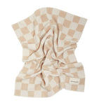 Binibamba merino wool chequerboard blanket - British product