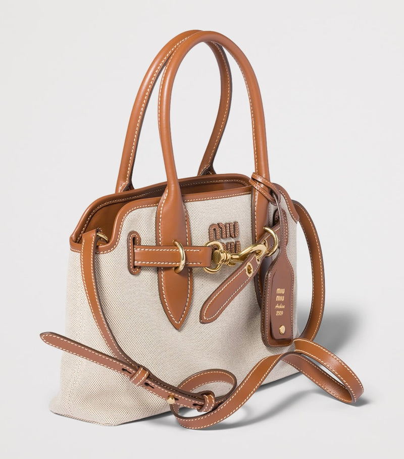 Miu Miu Aventure top-handle bag canvas leather - British product