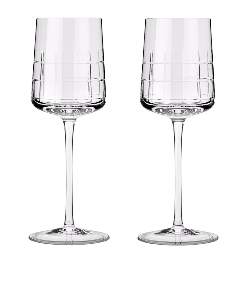 Christofle Graphik crystal white wine glasses set of 2 170ml - British product