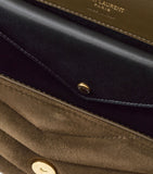 Saint Laurent Small Loulou shoulder bag in padded suede, imported from the UK