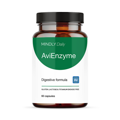 Holland & Barrett Mindly AviEnzyme DigeZyme Digestive Enzyme Complex 250 mg 60 Capsules- Buy online at McGrocer