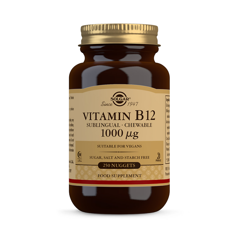 Solgar Vitamin B12 1000 µg sublingual nuggets 250 count (British brand)