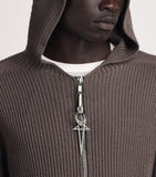 Rick Owens Pentagram keyring brushed palladium, UK version