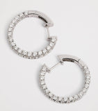SHAY white gold diamond three-sided hoop earrings, UK version