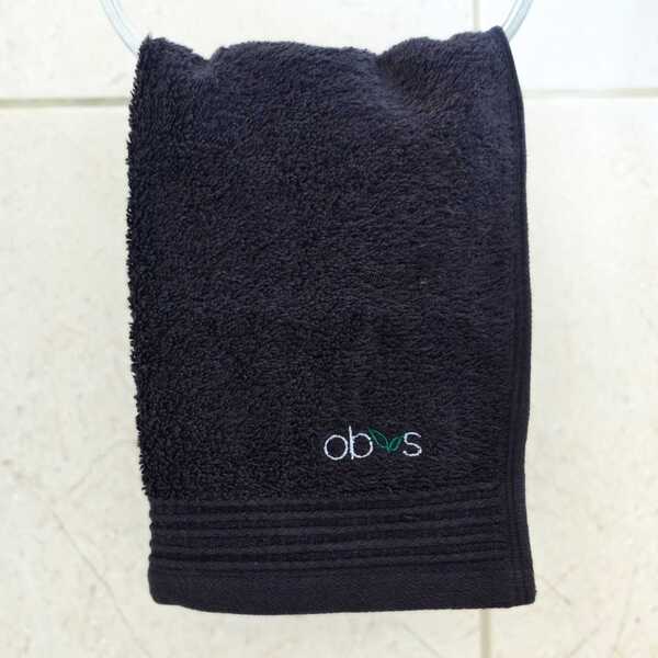 Obvs Organic Cotton Face Cloth Black 34x34cm, imported from the UK