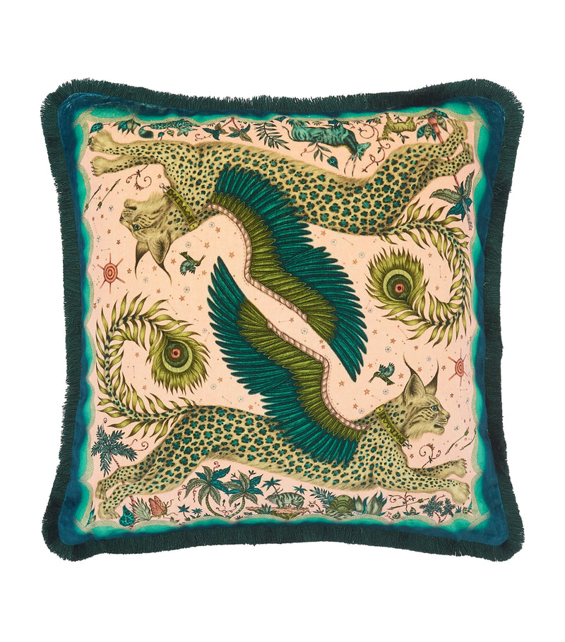 Emma J Shipley Velvet Lynx cushion 46cm x 46cm - British product