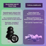 Pluggerz True Tone premium earplugs for concerts, UK version