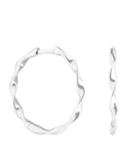 Astrid & Miyu white gold twist hoop earrings, UK version