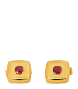 Harrods Tateossian Gold-Plated and Garnet Graffiato Cufflinks- Buy online at McGrocer