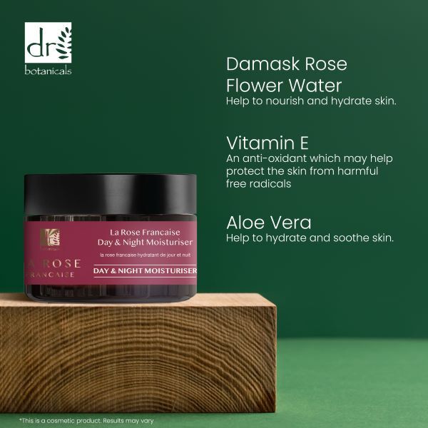 Dr Botanicals La Rose Francaise Duo Day & Night Moisturiser 50ml (British brand)