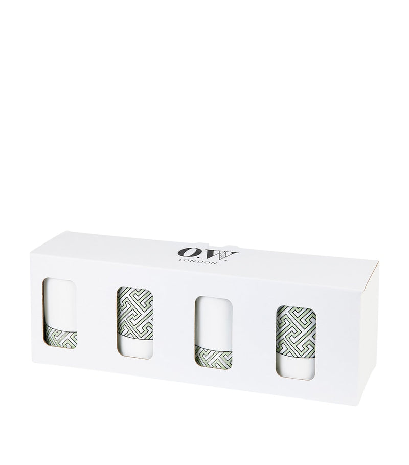 O.W. London bone china maze mugs set of 4 (British brand)