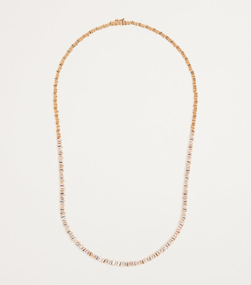 Suzanne Kalan rose gold diamond mini classic tennis necklace, UK version