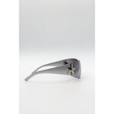 SVNX Racer Sonnenbrille silber Sternscharnier-Detail, importiert aus Großbritannien