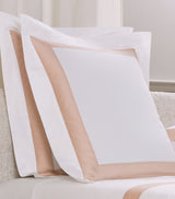 Harrods Frette Cotton Breeze Border Square Pillowcase 65cm x 65cm- Buy online at McGrocer