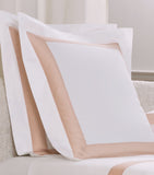 Frette cotton sateen border pillowcase 65cm, imported from the UK