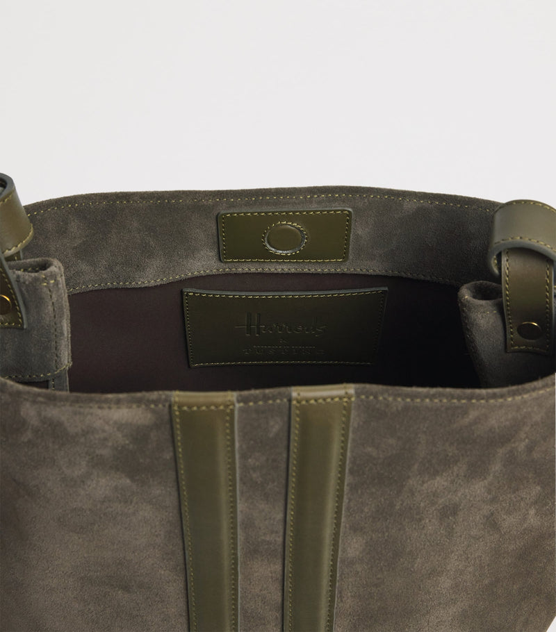 Harrods x Tusting suede H tote bag - British product