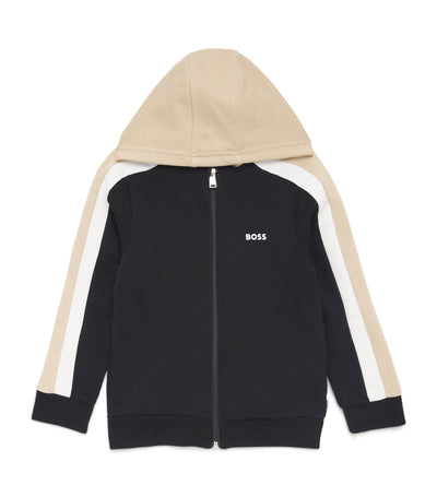 Harrods BOSS Kidswear Cotton Stripe Zip-Up Hoodie (4-16 Years)- Buy online at McGrocer