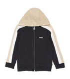 BOSS cotton stripe zip-up hoodie for kids ages 4-16 - British product