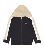 BOSS cotton stripe zip-up hoodie for kids ages 4-16 - British product