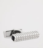 Dunhill silver onyx hobnail ingot cufflinks (British brand)