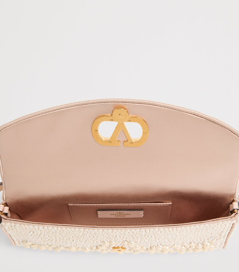Valentino Garavani beaded vain soft shoulder bag, imported from the UK