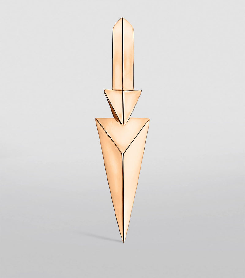 Maria Tash faceted triple spike hoop earring 6.5mm, imported from the UK